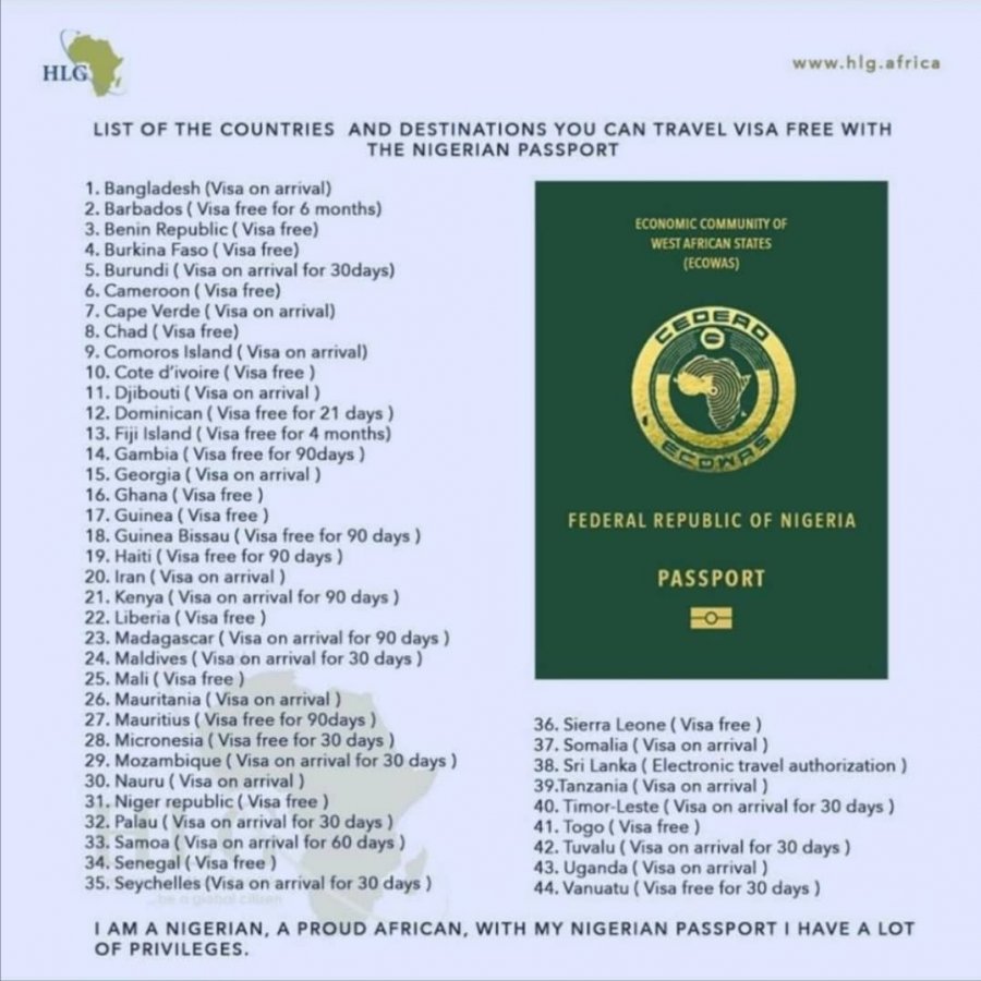 44 Visa Free Countries with Nigeria Passport WorthyVee Travels